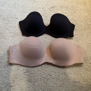 Victoria's Secret Black and Tan Strapless Bras